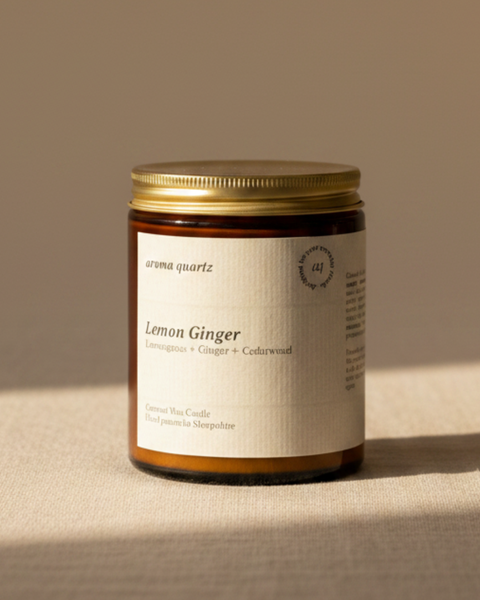 Lemon Ginger — Amber Jar Coconut Wax Candle