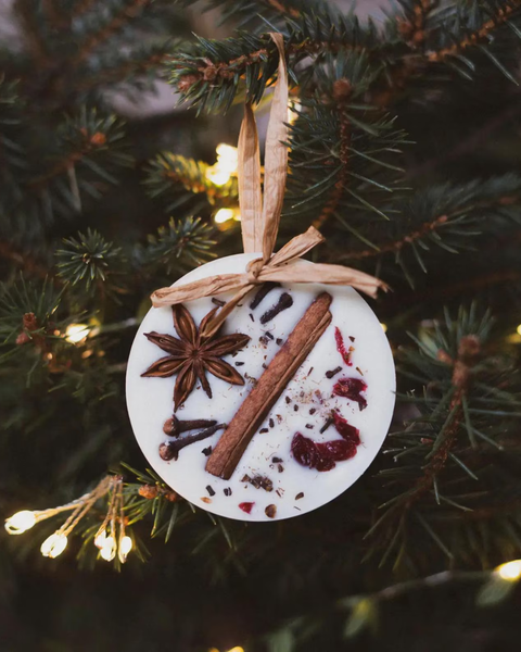 Aroma Quartz  scented tree decoration — close-up of wax ornament