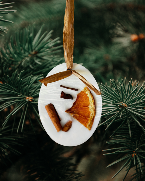 Scented Tree Decorations by Aroma Quartz — natural wax tree decoration with ribbon