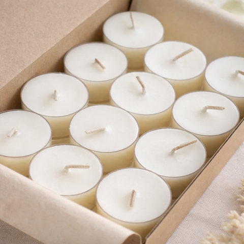 Natural Wax Unscented Tealights