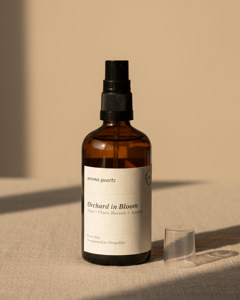 Orchard in Bloom – Limited Edition Room Spray room spray by Aroma Quartz — 100ml glass bottle with cream label