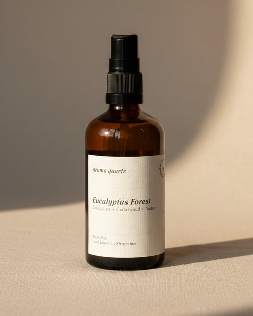 Eucalyptus Forest room spray by Aroma Quartz — 100ml glass bottle with cream label
